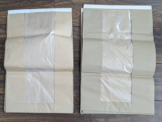 Paper evidence bag with transparent window